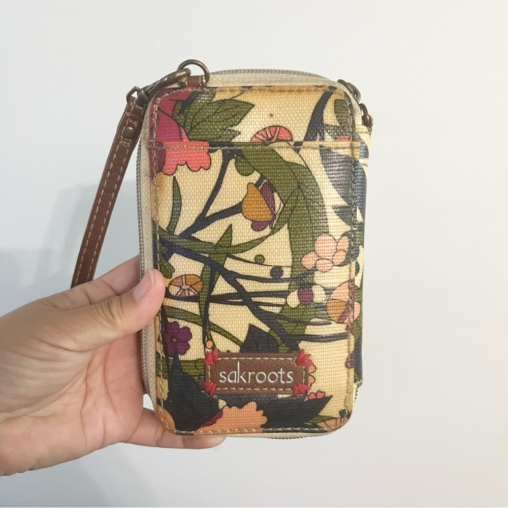 Sakroots Floral Wallet Clutch Style Tropical Cream Red See Notes